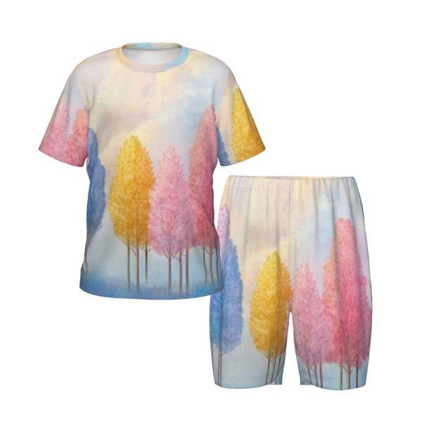 Children's short-sleeved round neck pajama set