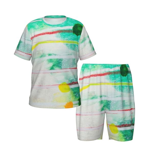Children's short-sleeved round neck pajama set