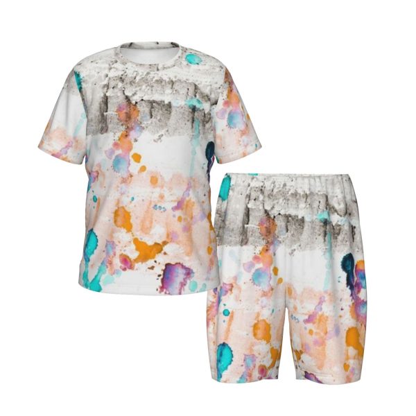 Children's short-sleeved round neck pajama set