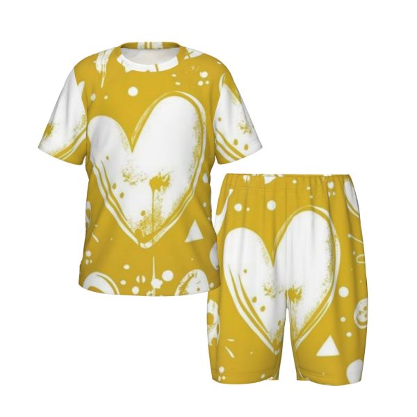 Children's short-sleeved round neck pajama set