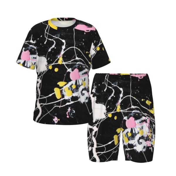 Children's short-sleeved round neck pajama set