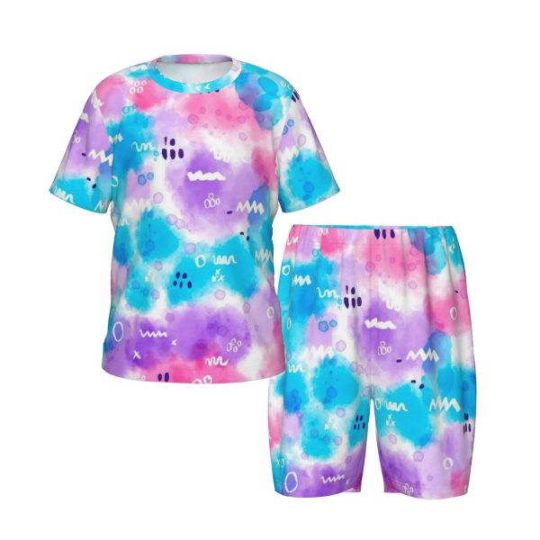 Children's short-sleeved round neck pajama set