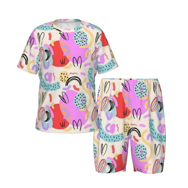 Children's short-sleeved round neck pajama set