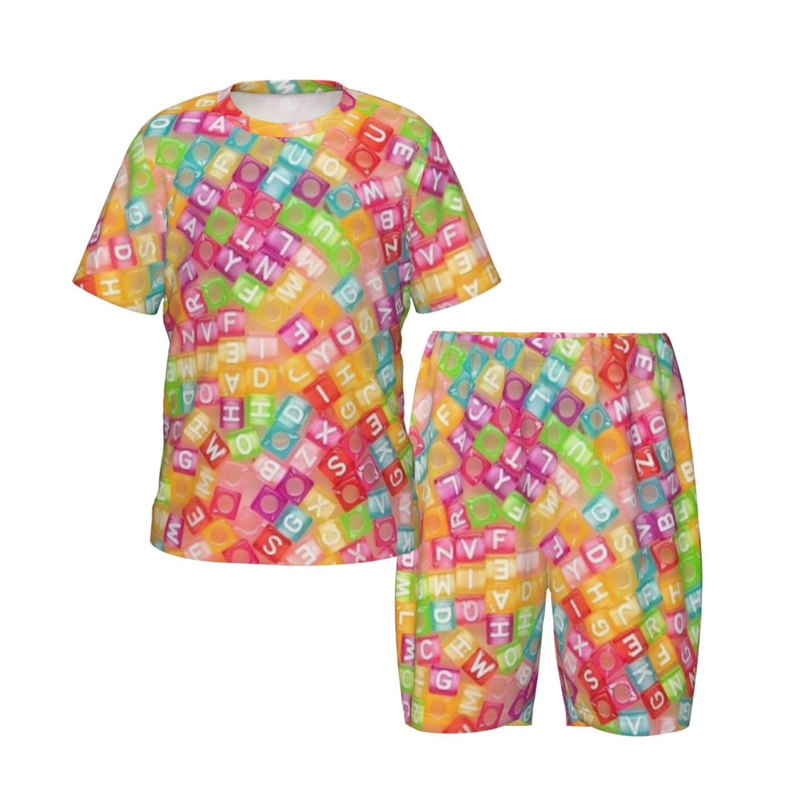 Children’s short-sleeved round neck pajama set